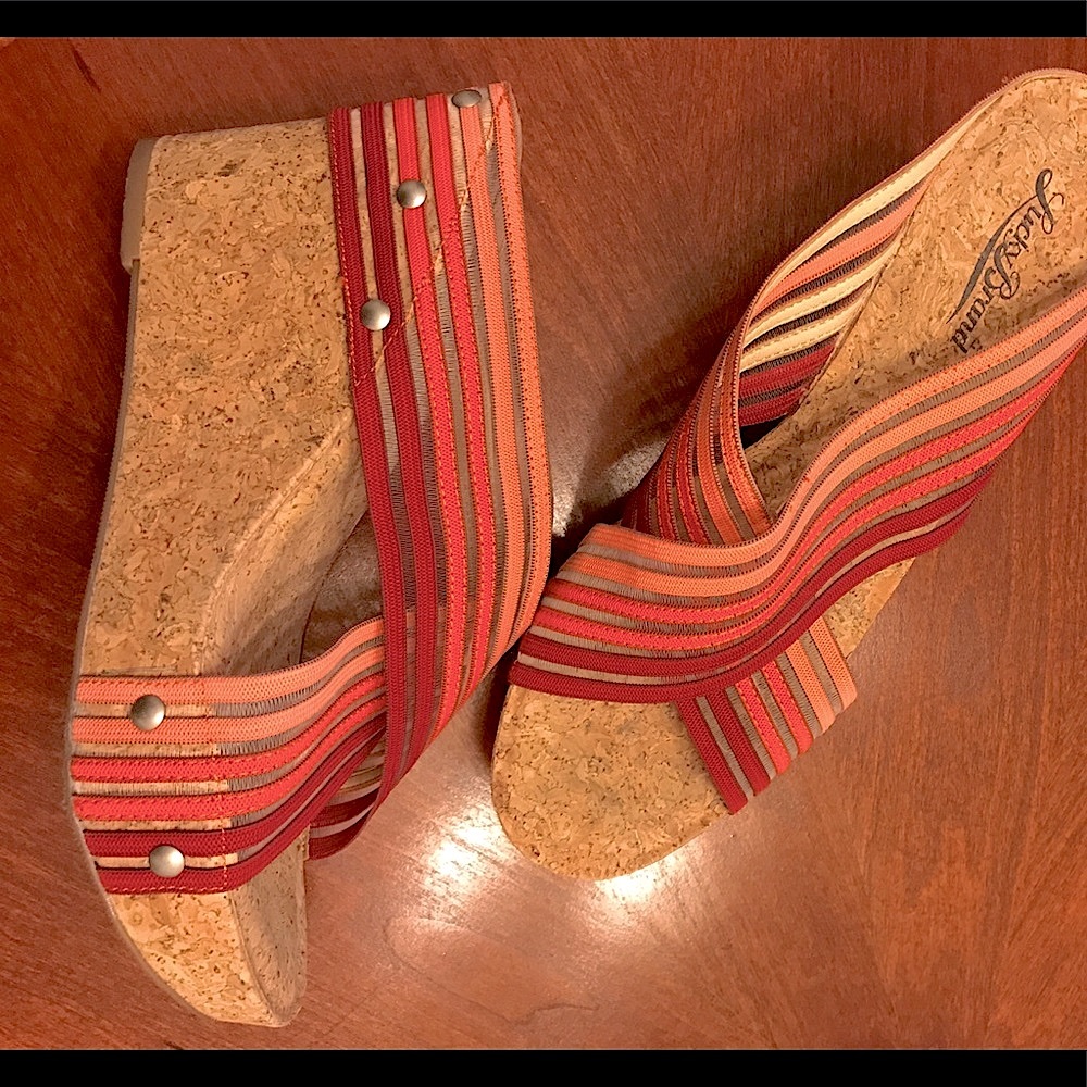 Lucky multicolored strappy platform sandals